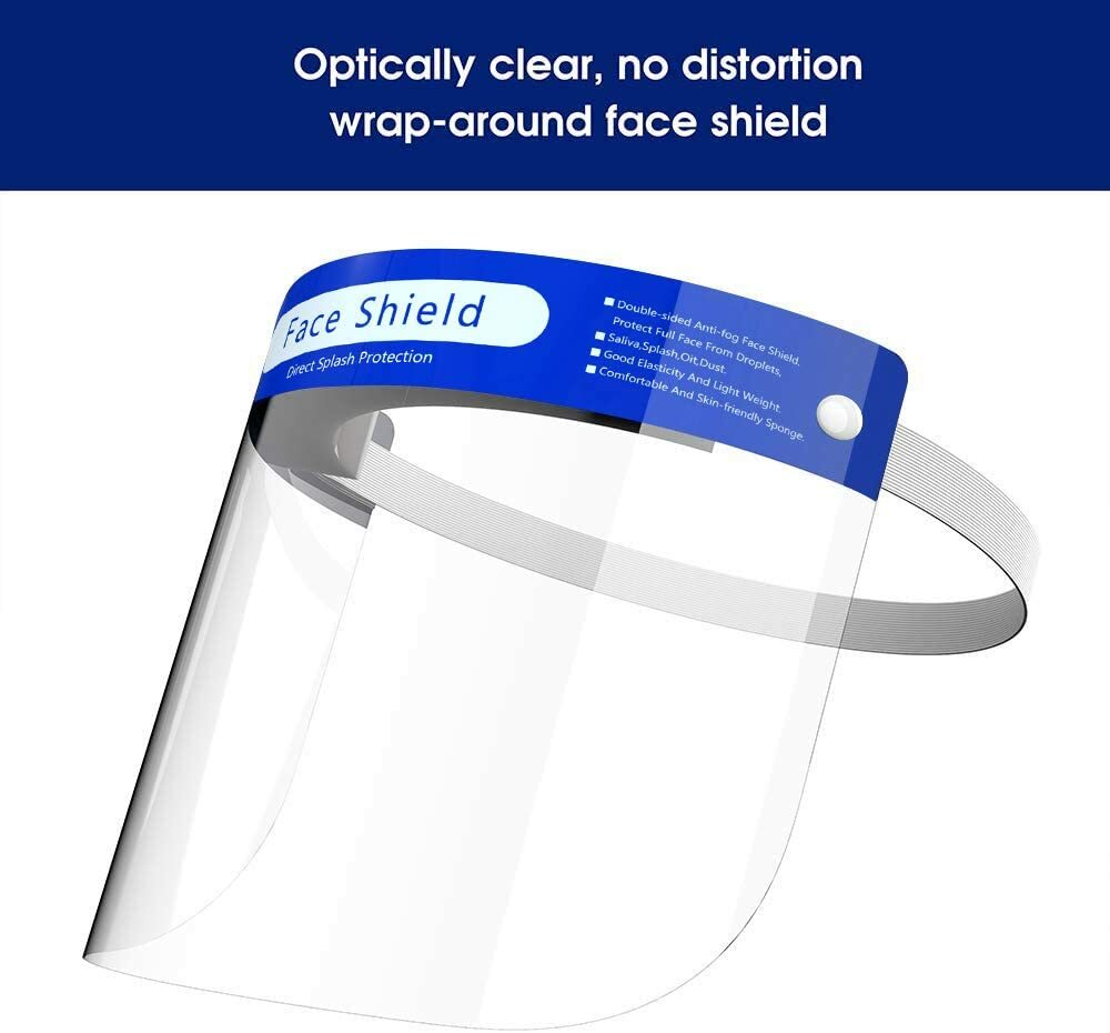 Full Face Shield - Anti Saliva Windproof Dustproof-Reusable Plastic Face Shield