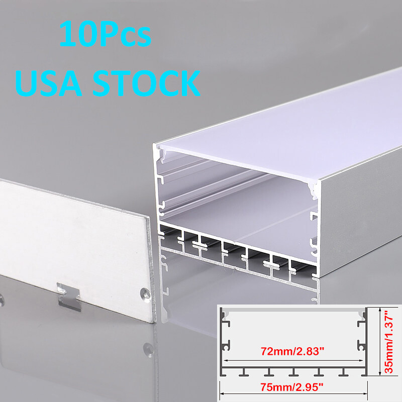10PCS LED Strip Light Channel 1M each Aluminum Channel Holder Track and Cover US