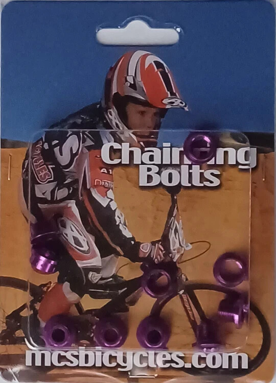 MCS BMX ALLOY CHAINRING BOLT FOR SINGLE CHAINRING BMX PURPLE