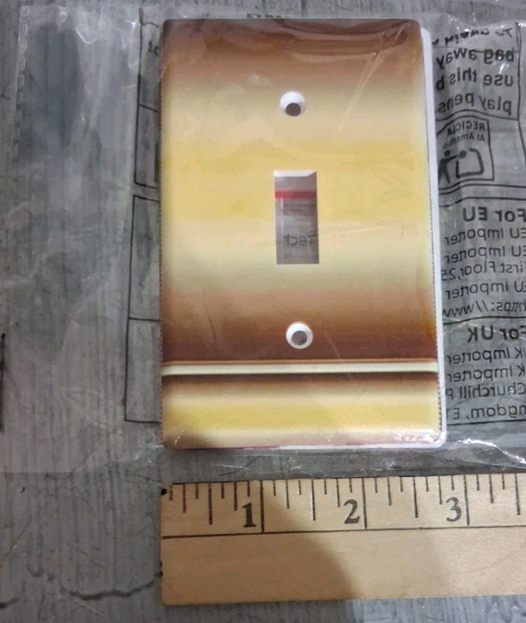 2 Plastic Single Toggle Light Switch Plate Beige Yellow Brown Beach / Desert