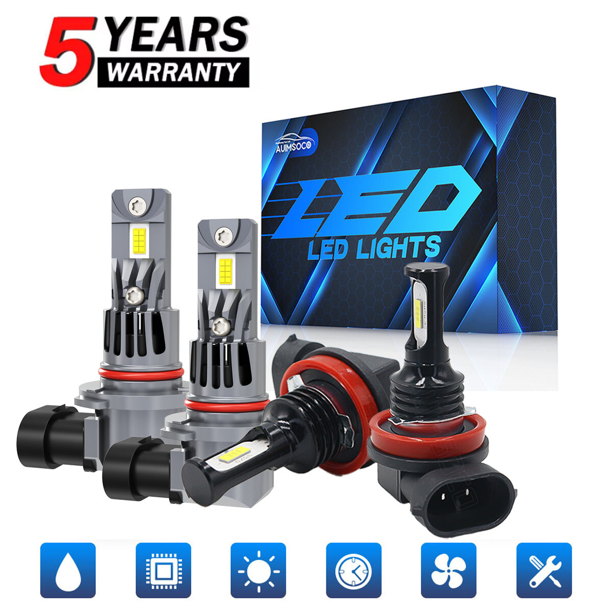 For Toyota RAV4 2016 2017 2018 - Combo LED Headlight Kit High/Low beam+Fog Bulbs