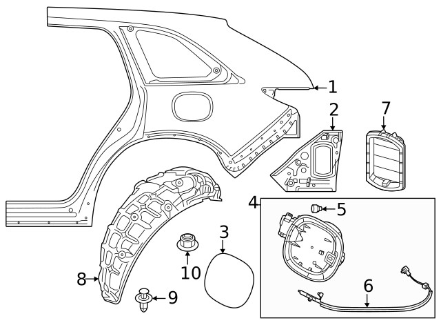 Genuine Mazda Quarter Panel Splash Shield KMV6-56-1J1A