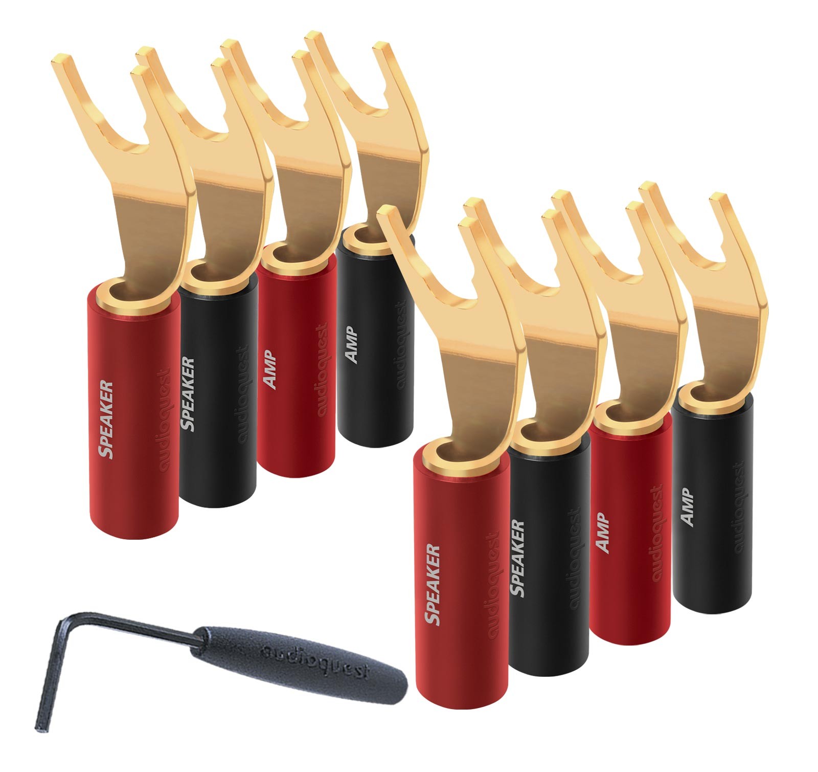 AudioQuest SureGrip 100 Spade Gold (Set of 8) Speakerwire Spade Connectors