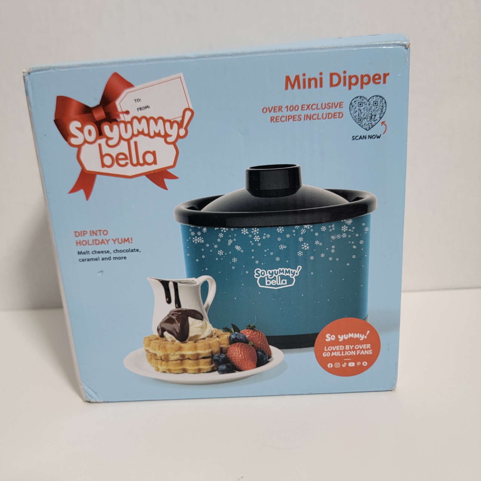 Bella So Yummy Mini Dipper Melt Cheese Chocolate Small Appliance teal
