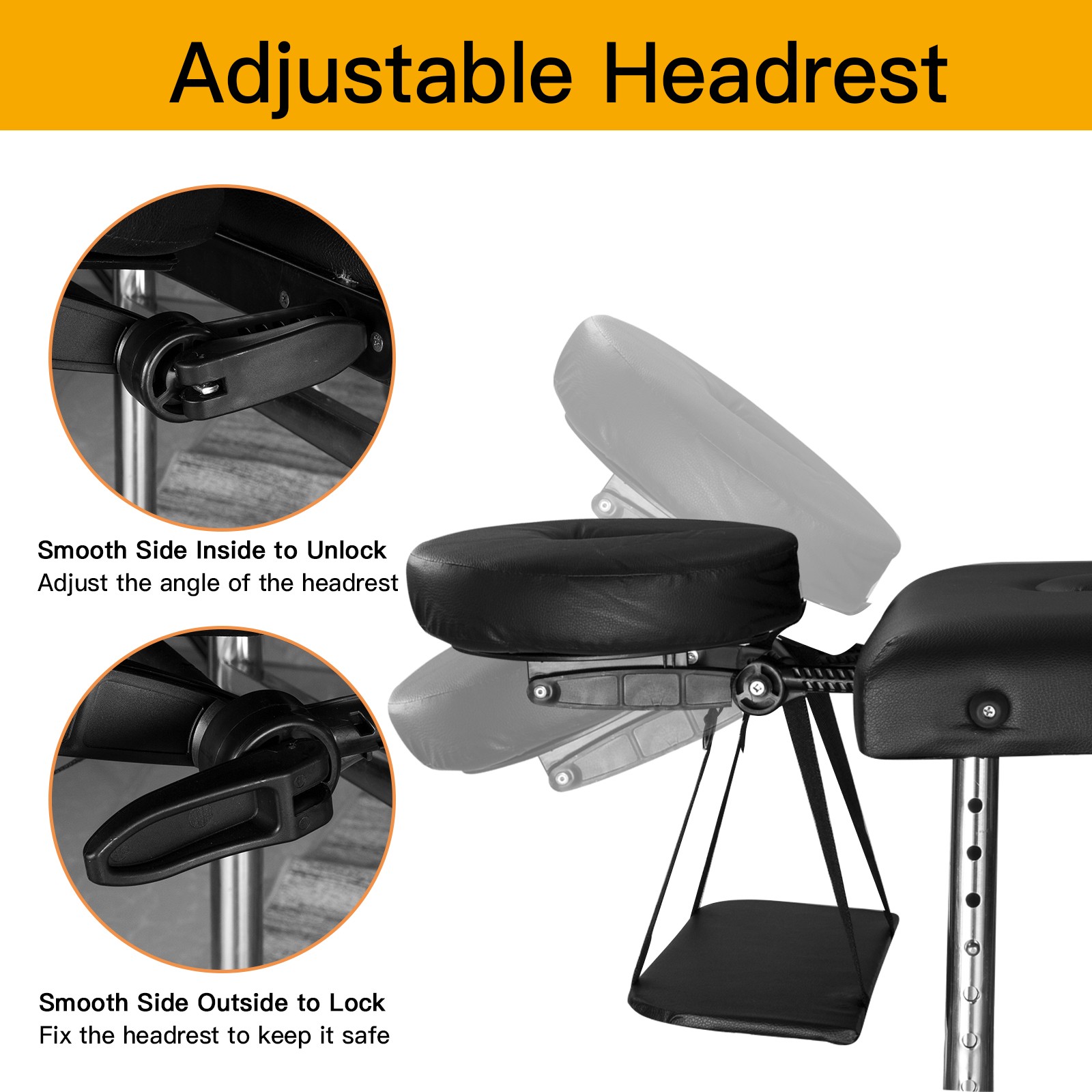 84" Professional Metal Massage Table Adjustable Height, Portable With Carry Case