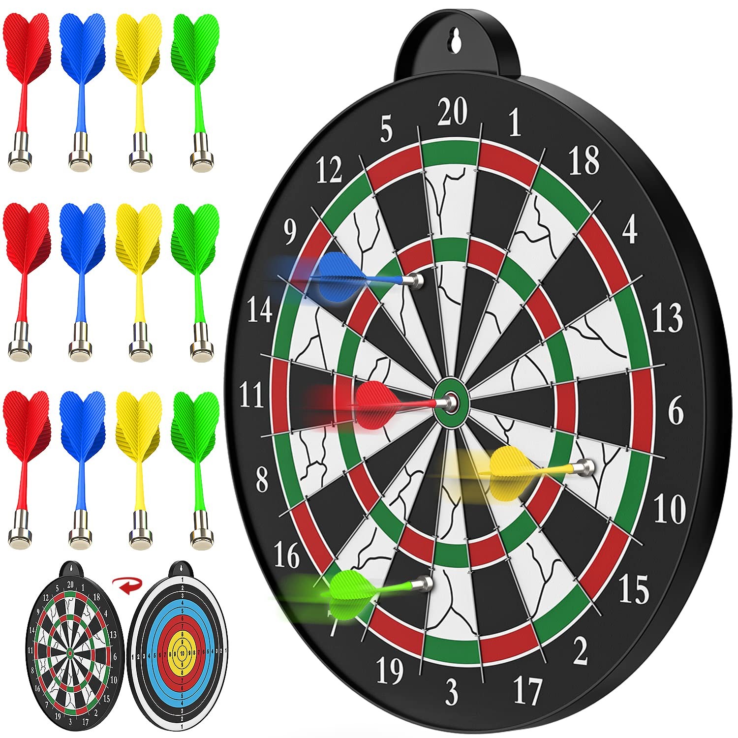 Kids Board Magnetic Dart Game - 12pcs Magnetic Dart - Excellent Indoor Game and