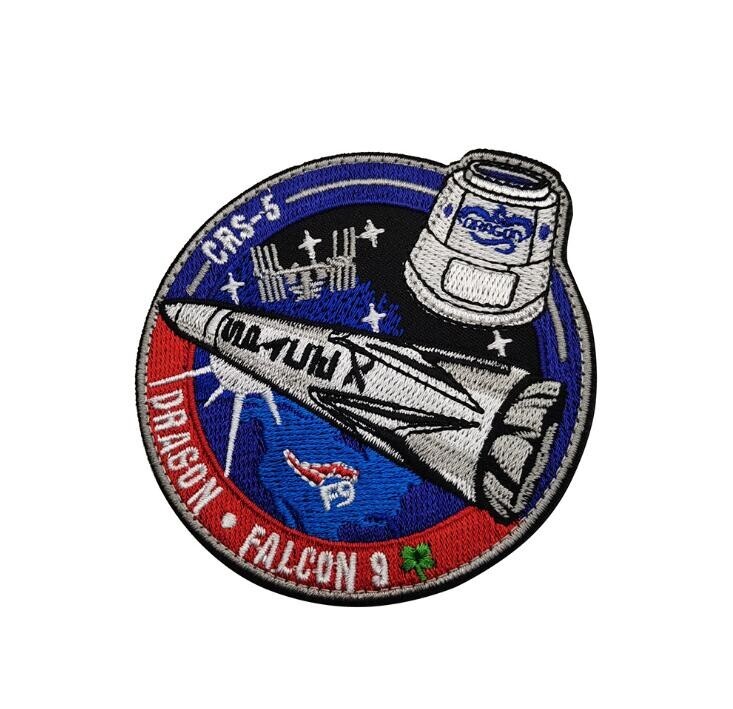 10PCS SPACEX FALCON-9 DRAGON F-9 CRS-5 SPACE FORCE EMBROIDERED HOOK&LOOP PATCH
