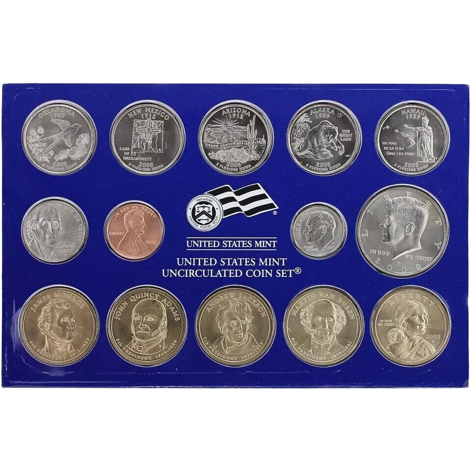 2008 P&D Mint Set Brilliant Uncirculated US with COAs
