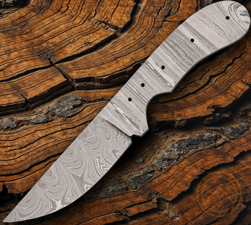 Knifemaking Fixed Knife 3.5" Damascus Steel Straight Back One-Piece Construction