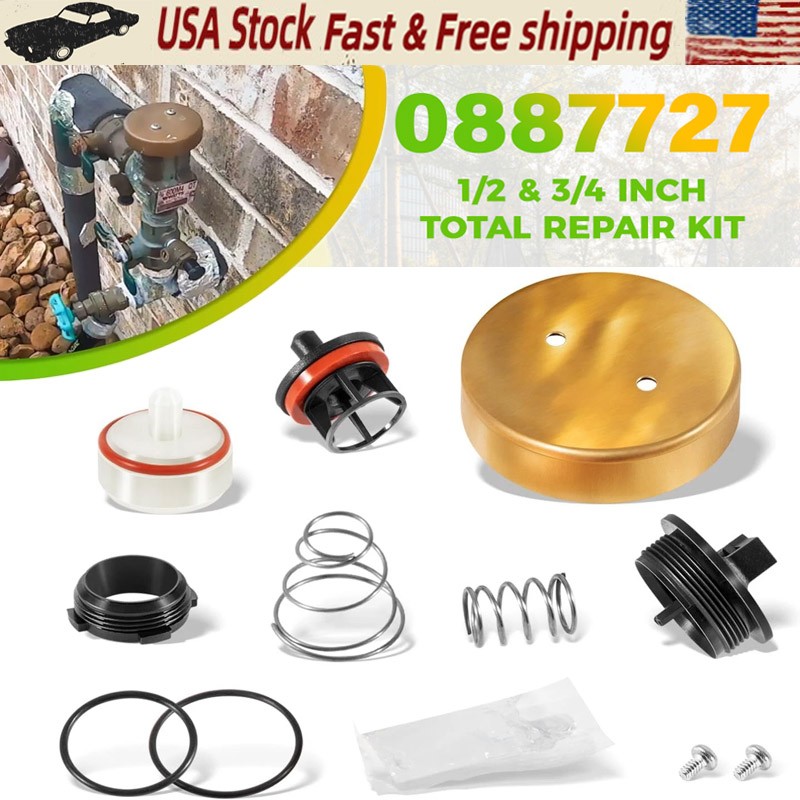 Replace for Watts 0887727 1/2 3/4 Inch Pressure Vacuum Breaker Total Repair Kit