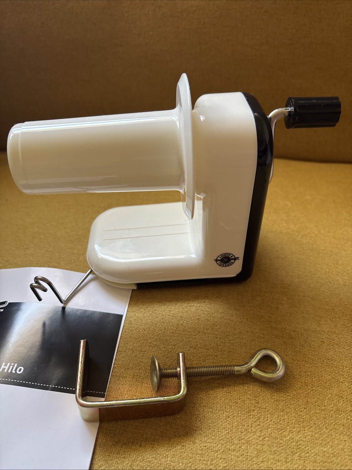 Loops and Threads Hand Operated Yarn Winder with Table Clamp KnittingOpened Box.