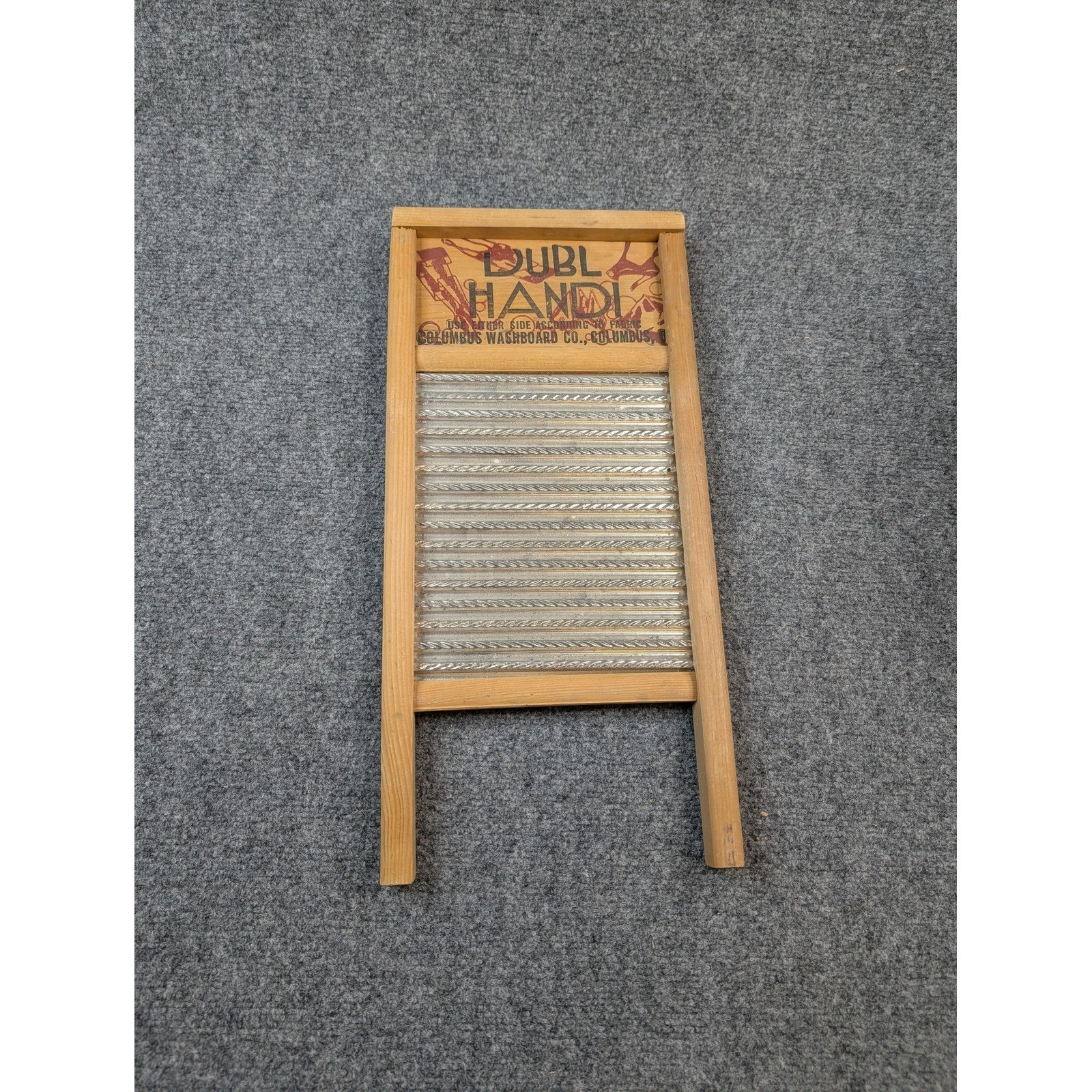 Vintage Columbus Washboard Co Metal Wood Small Laundry Rustic Farmhouse Decor