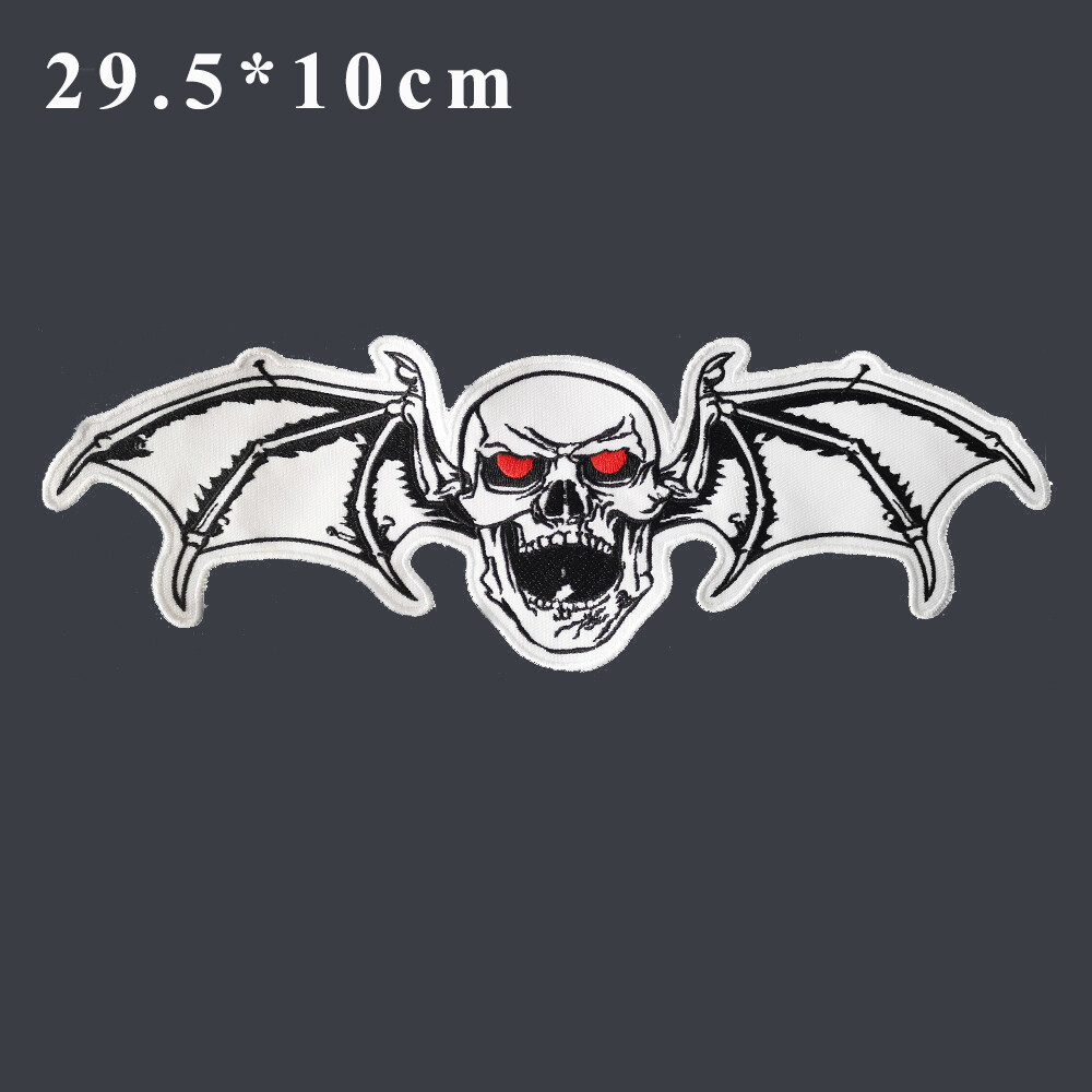 11.4'' Inches Large Embroidery Patches Red Eyes Bat For Jacket Back Accessories