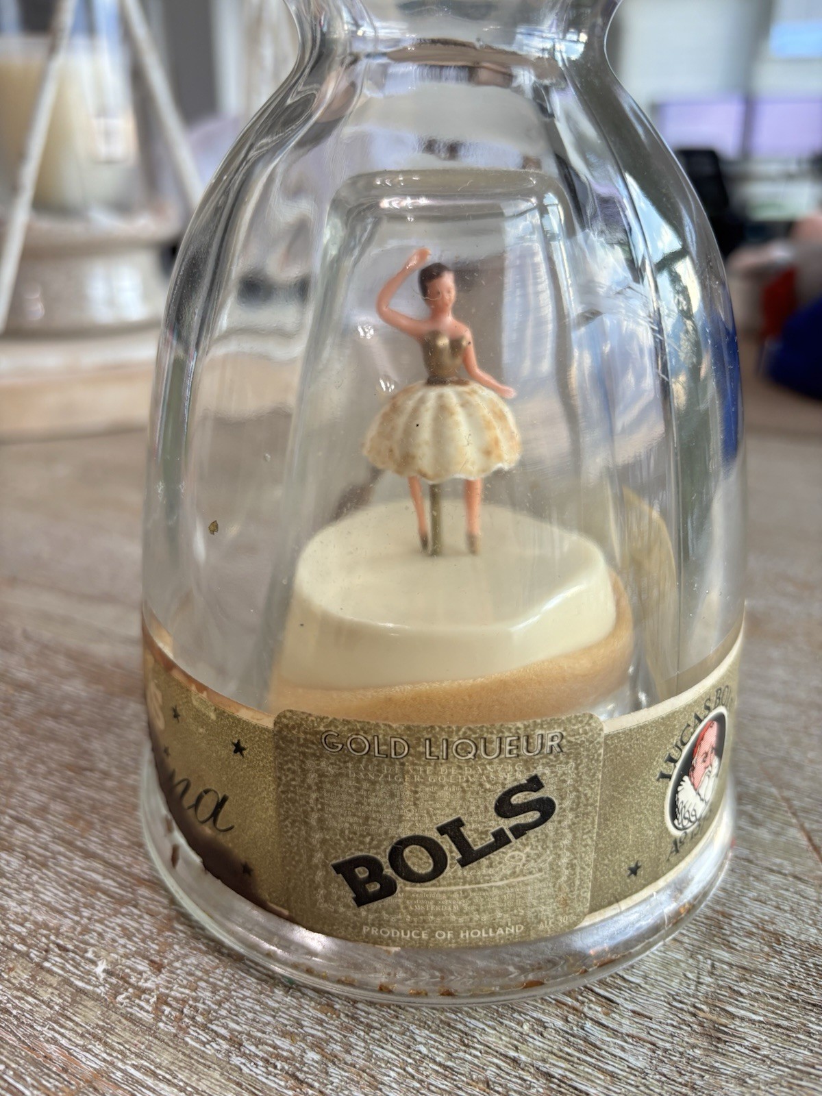 Vintage BOLS BALLERINA Dancing Music Box Bottle (Working Condition!)