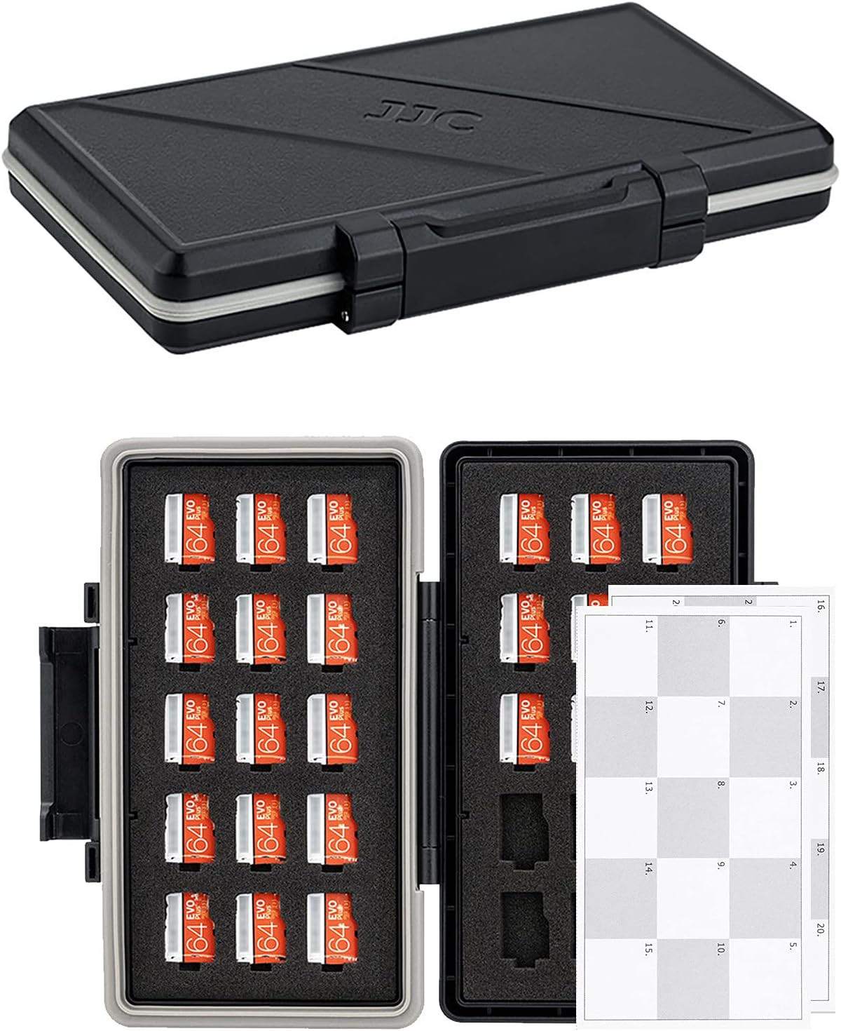30 Slots Micro SD Card Case with Index Label, Water Resistant & Shockproof Micro