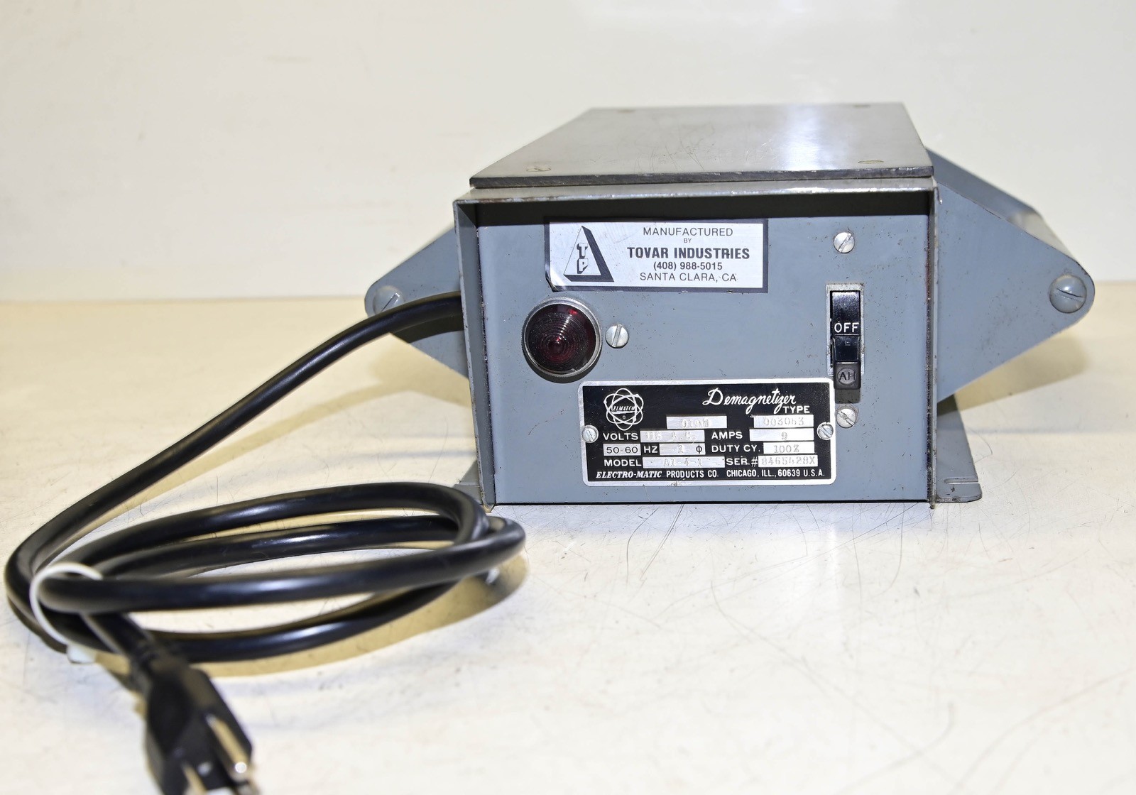 ELMATCO Electro-Matic A1-4-1 Demagnetizer 115VAC 9 A 