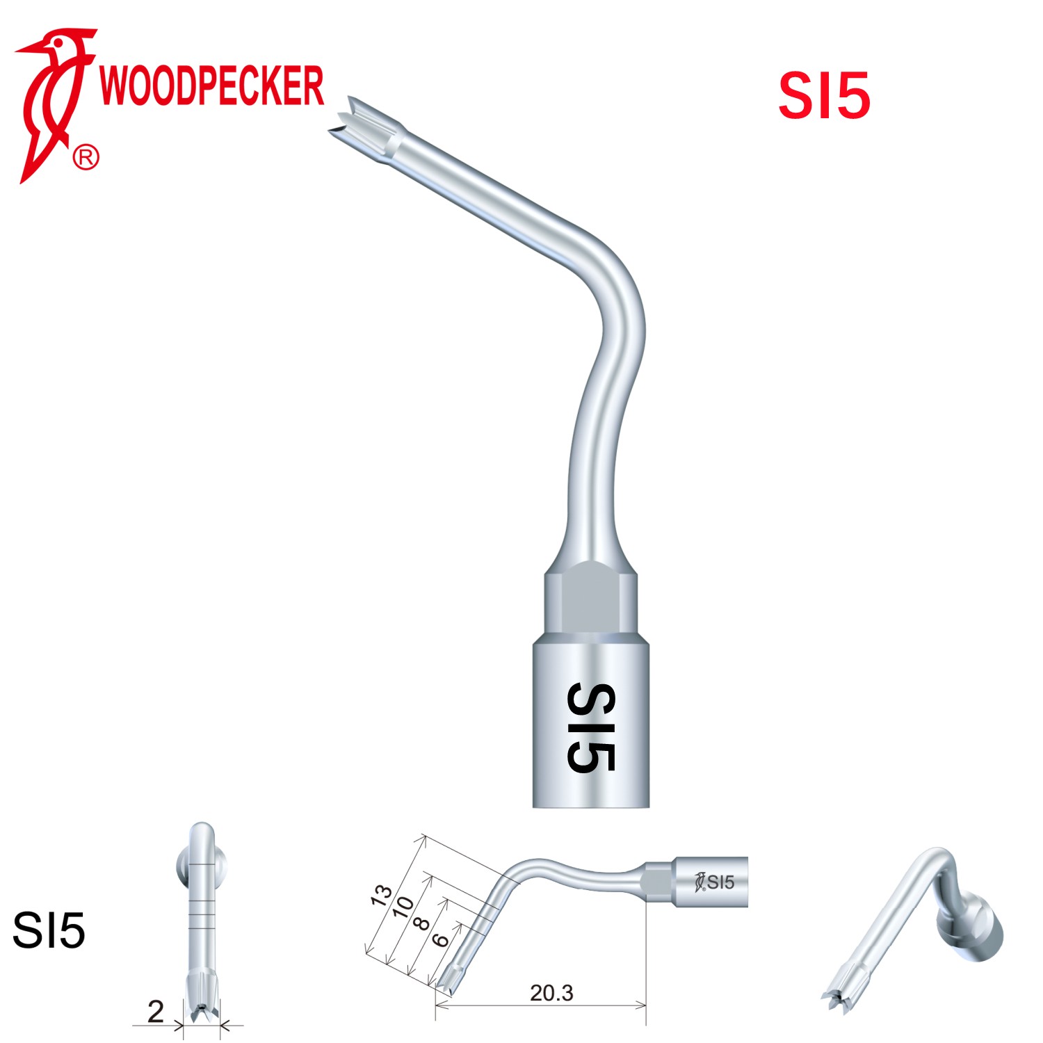 Woodpecker Dental Perio Bone Surgery Tips SI5 for Surgic Smart  & AI Surgery