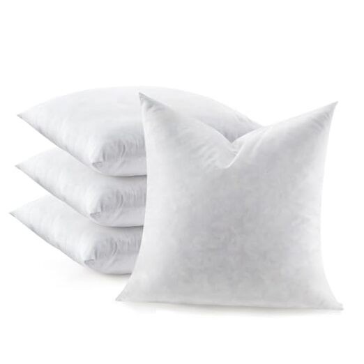 Feather Throw Pillow Inserts Set of Soft Fluffy Square 20 x 20 20 x 20-Inch 4