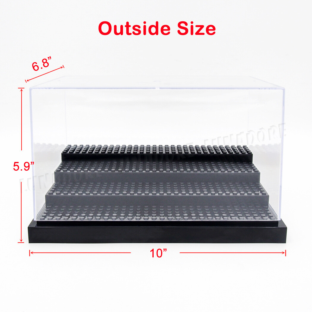 4-Steps Acrylic for Minifigure Display Case Stackable Box Clear Dustproof Clear
