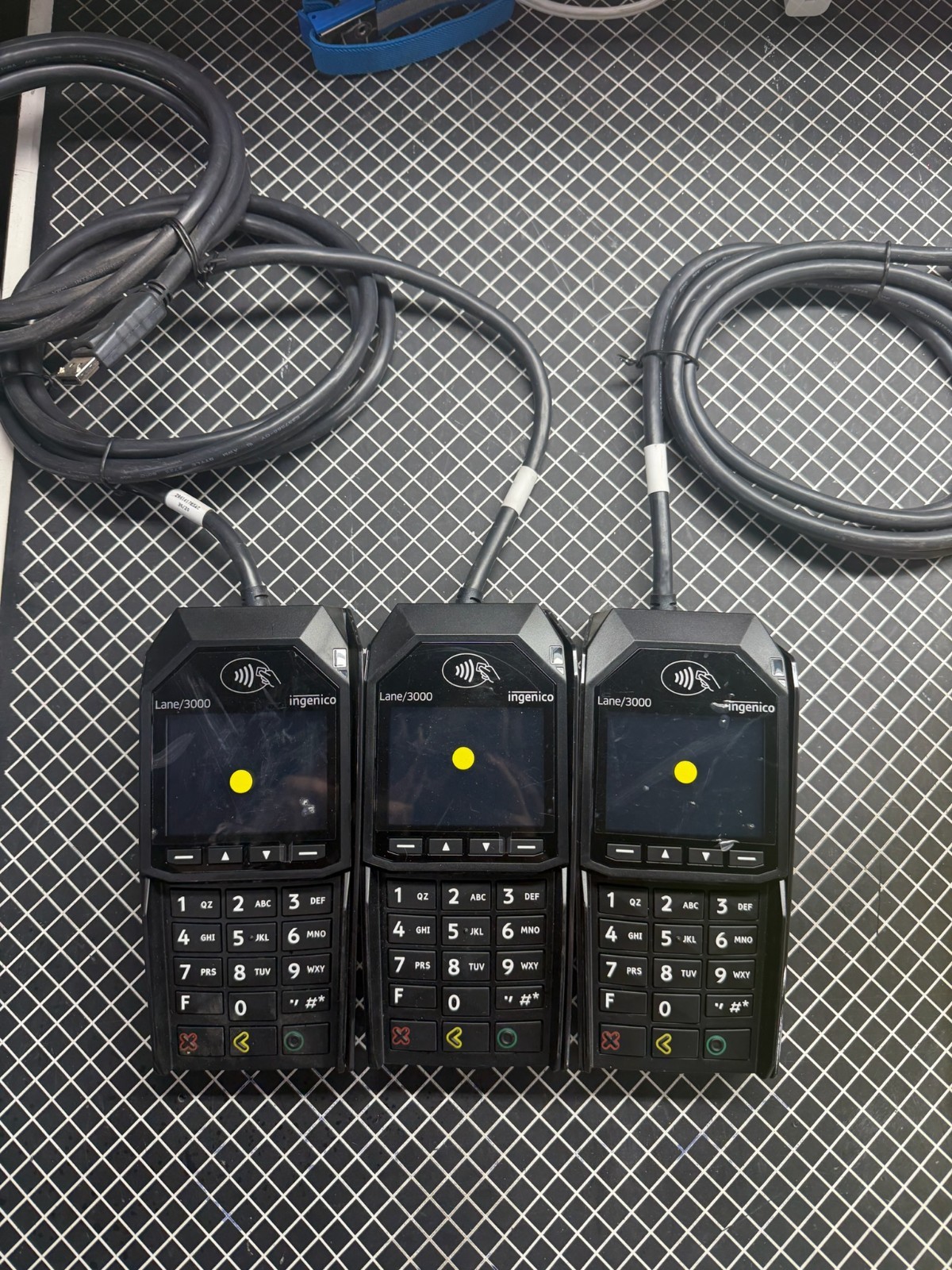Lot of 3 Ingenico Lane/3000 Payment Terminal Credit Card Ethernet TRD30110877B