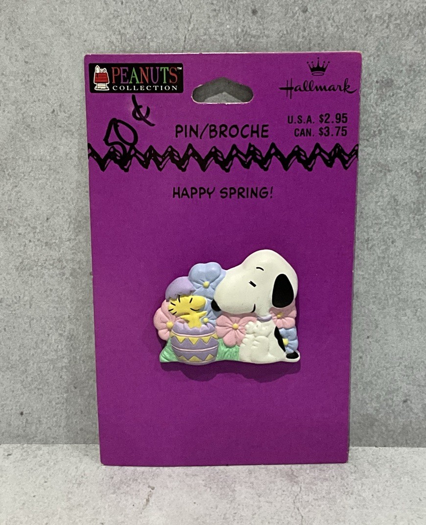 Hallmark Peanuts Collection Snoopy & Woodstock Happy Spring Easter Brooch Pin