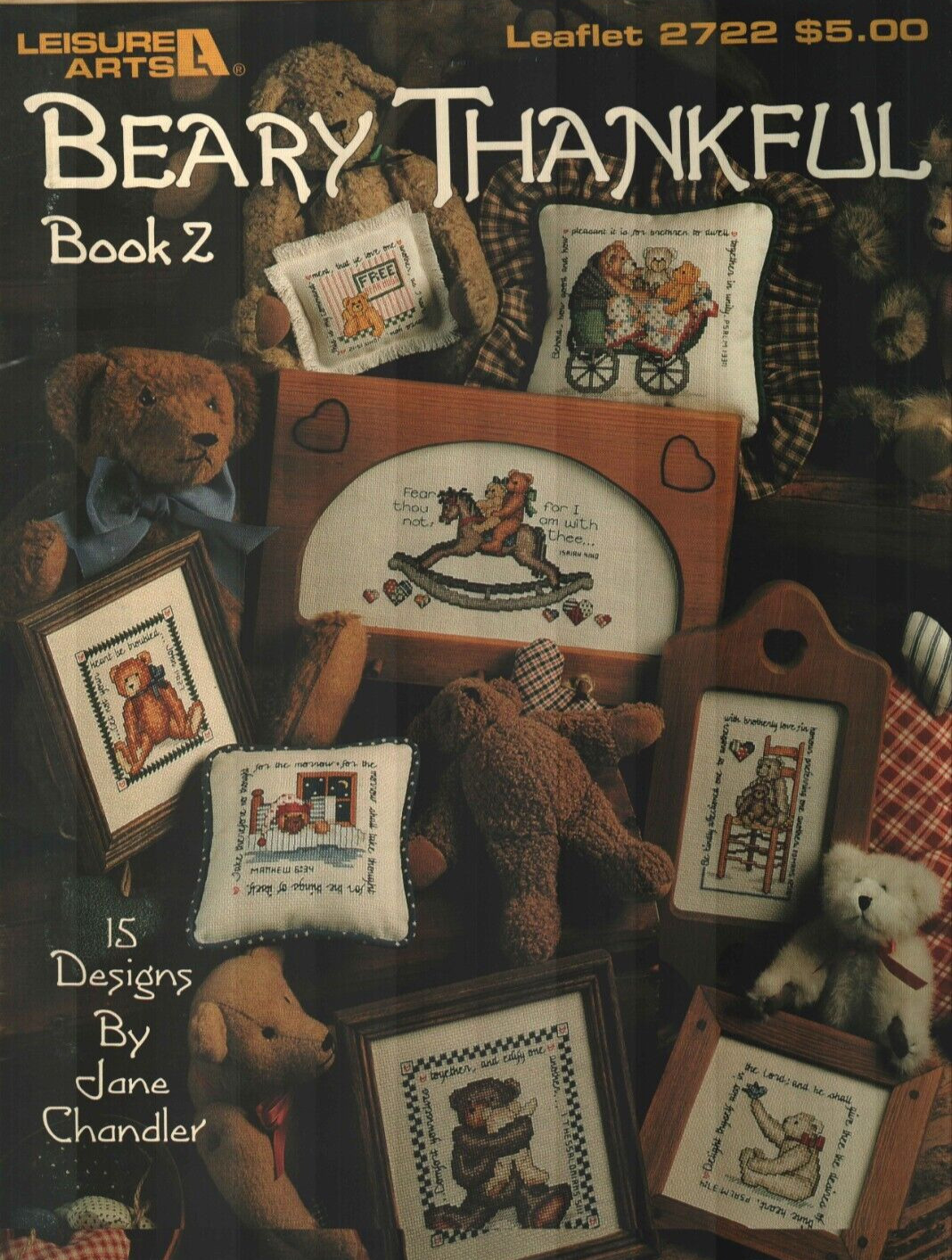 BEARY THANKFUL BOOK 2 LEISURE ARTS 15 DESIGNS CROSS STITCH PATTERN BOOK