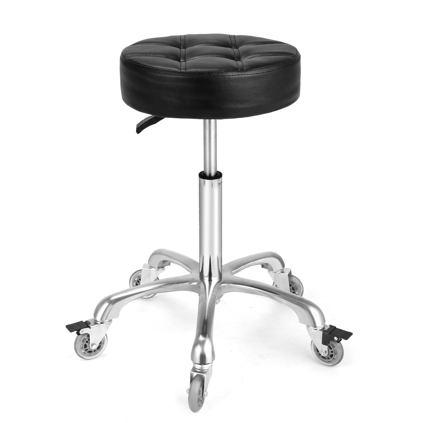 Adjustable Heavy Duty Stool - Rolling Stools with Locking Caster Wheels - Swi...