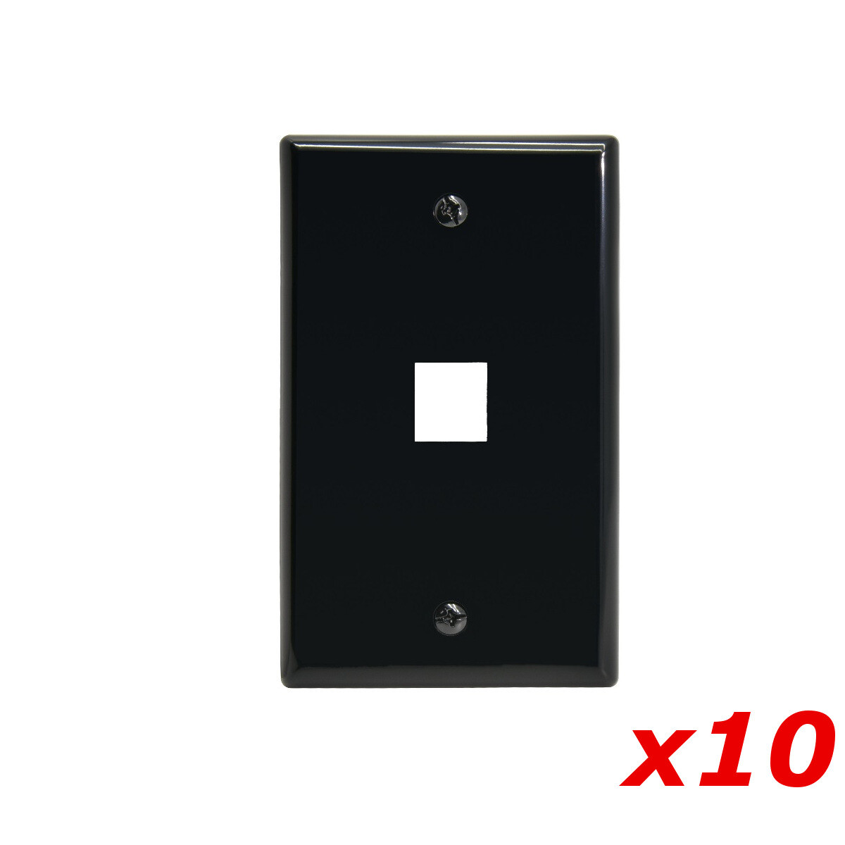 10 Pack Lot - Keystone 1 Hole Port Jack Wall Face Plate Network CAT6 HDMI Black