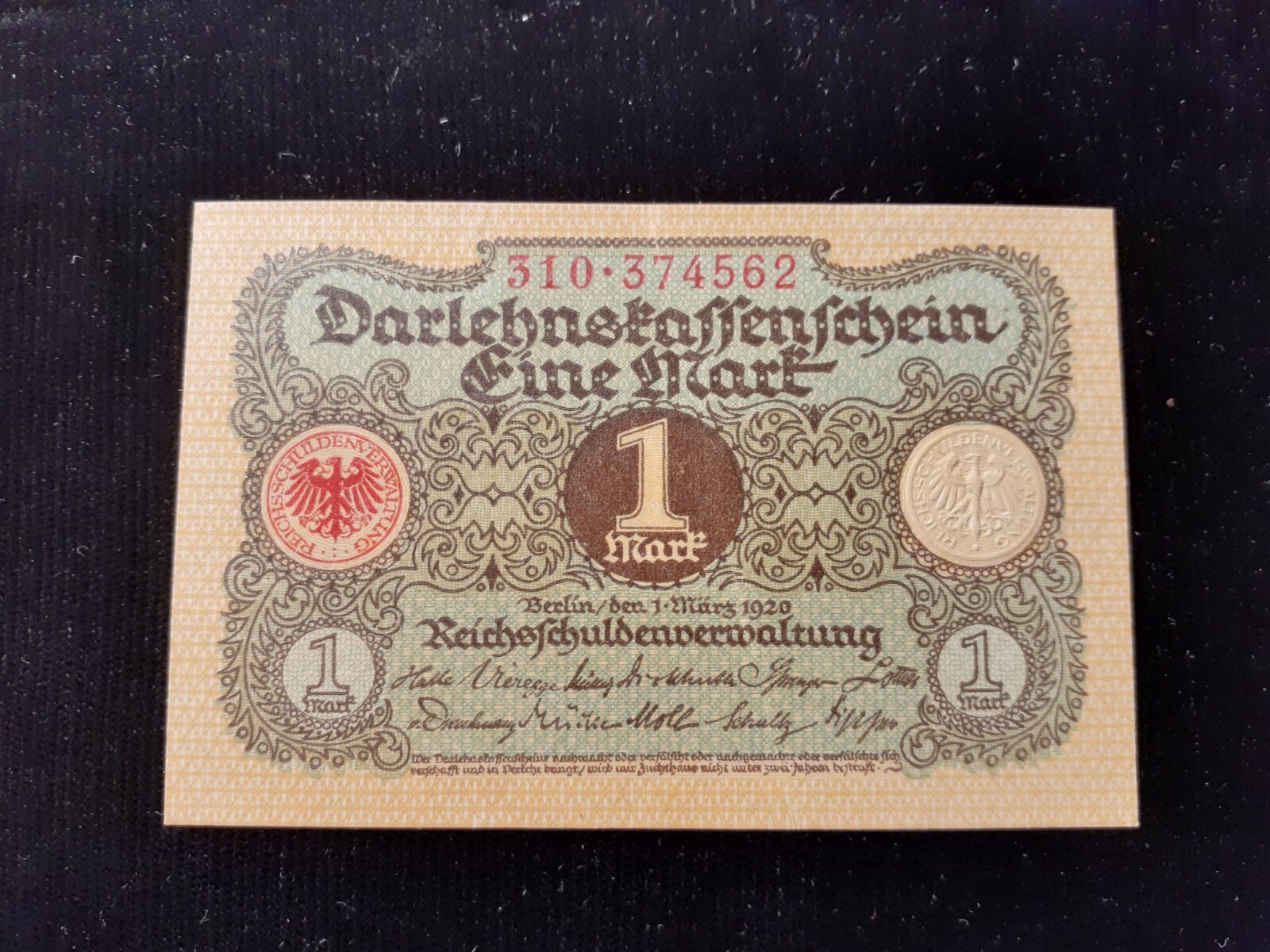 1920  ONE MARK GERMANY  P 58