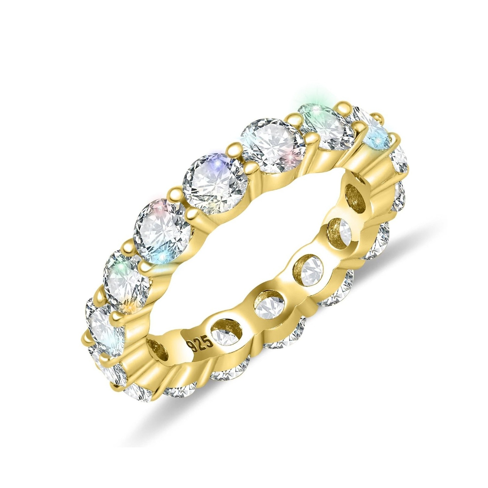 Gem's Beauty Rings for Women Cubic Zirconia Wedding Band Rings for Women 18K ...