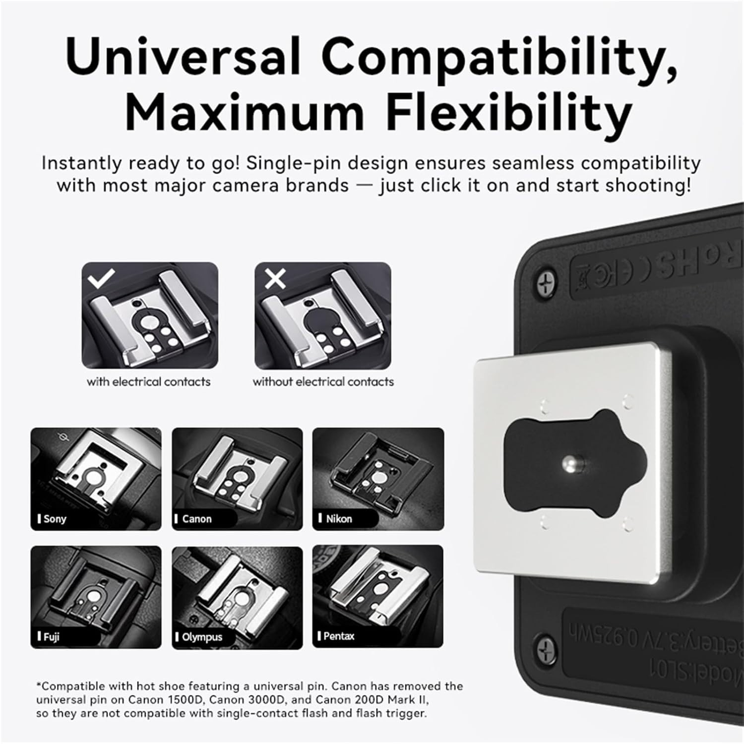 Versatile SL03 Camera Speedlite: GN8 Flash, 90° Adjustable, DSLR Compatible