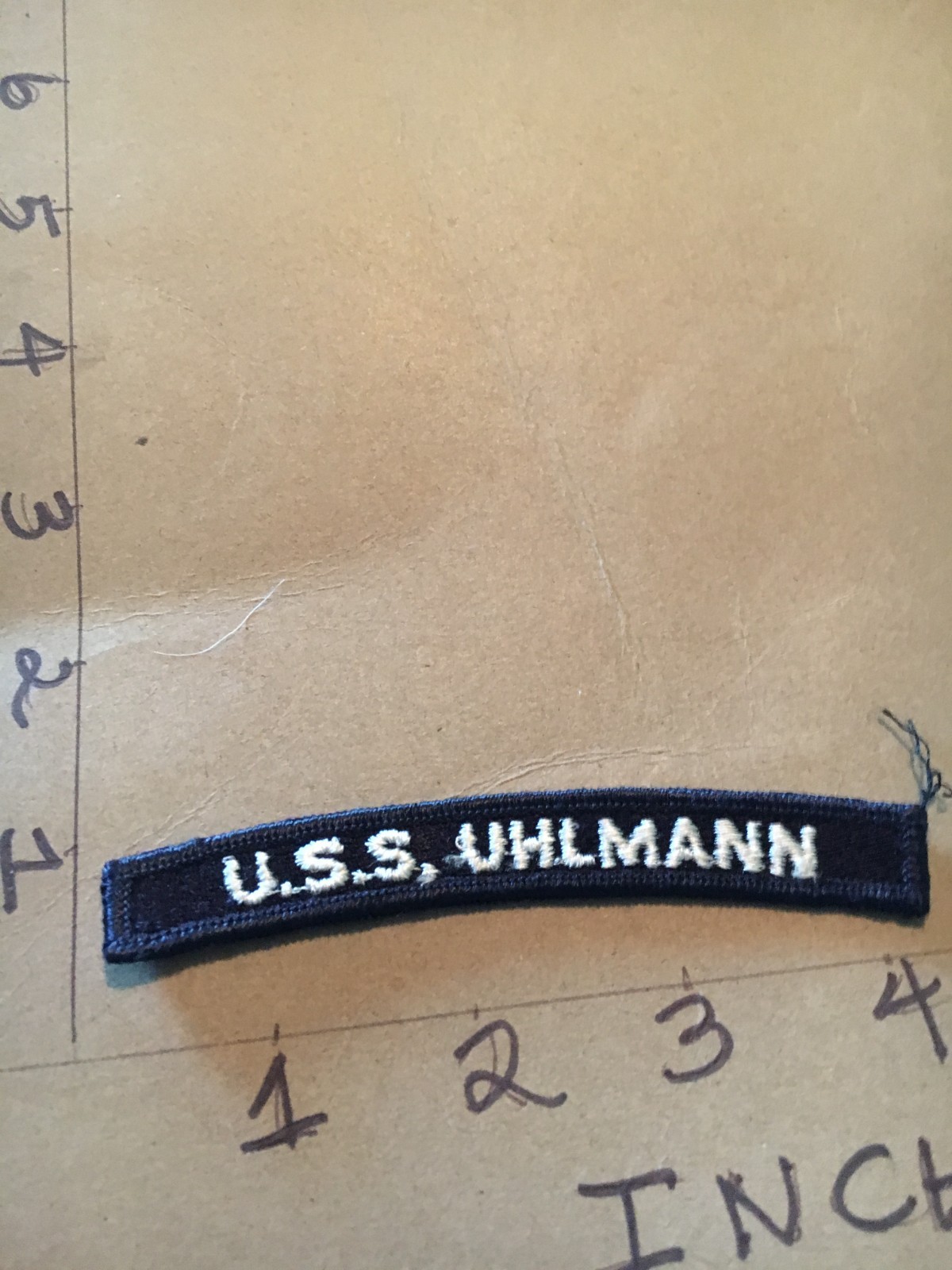 US NAVY SHOULDER STRIP TAB *** rocker *** Patch USS Uhlmann