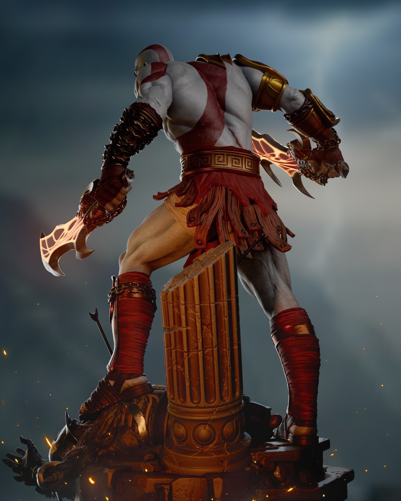Kratos (1) 1/12 Unpainted 3D Printed resin model kit CA3d