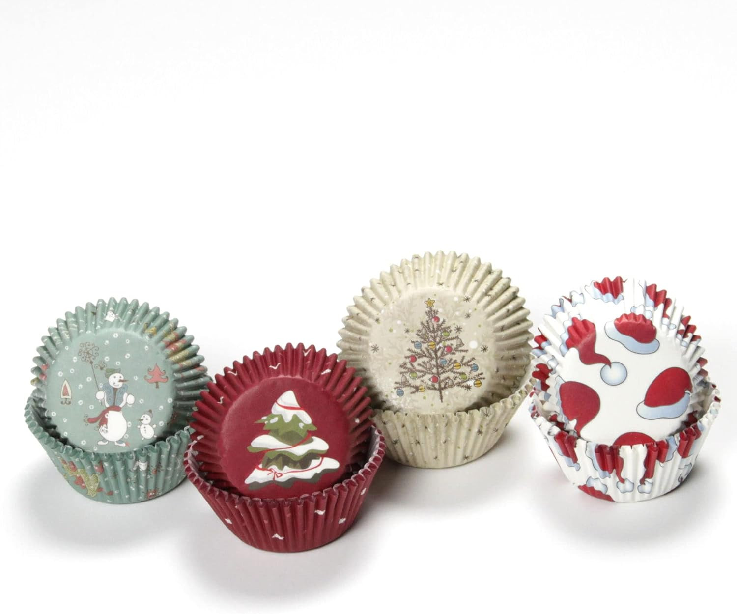 Paper Patterned Christmas Cupcake Liner Set, 200 Count, Multicolor