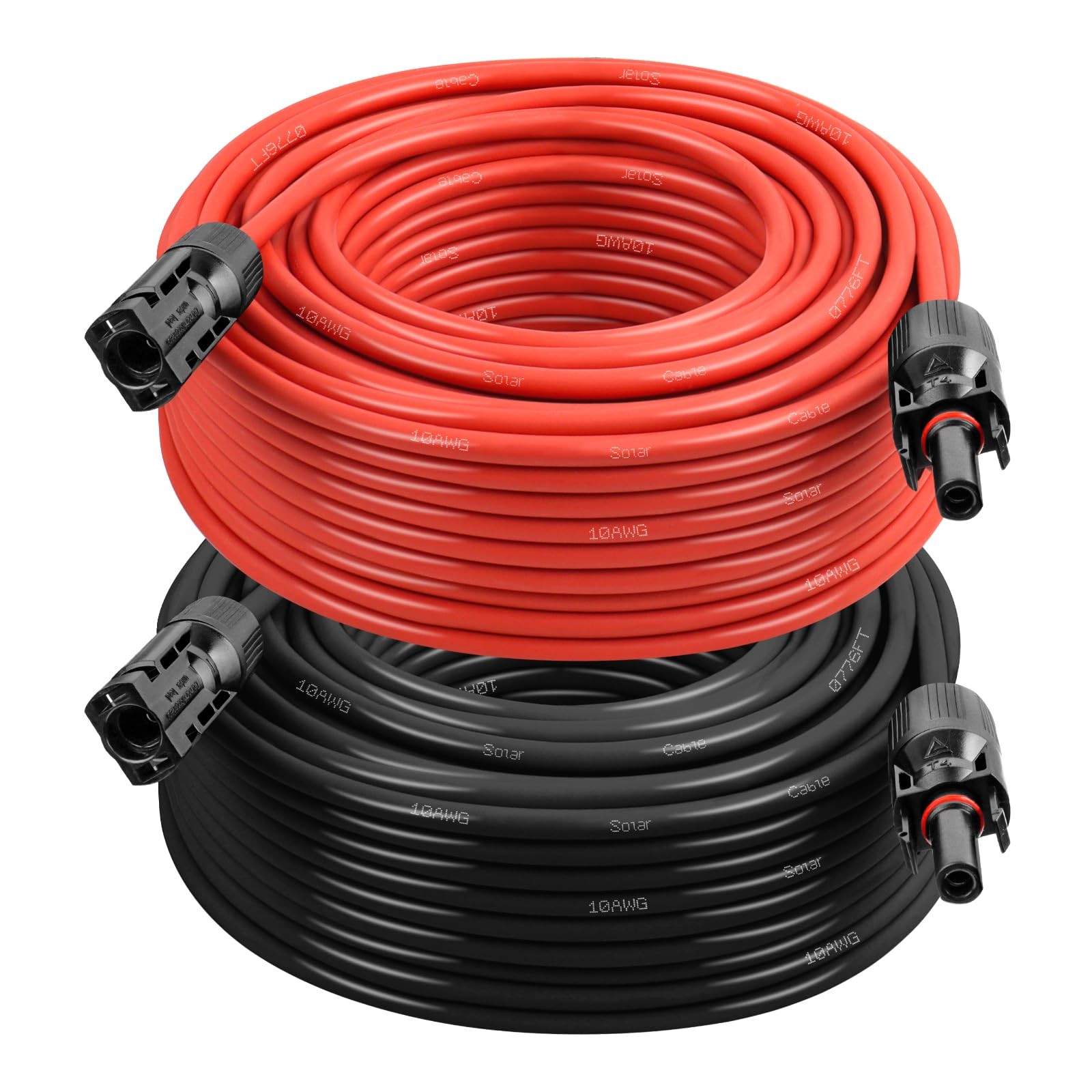 Xrds -Rf 10Awg Solar Extension Cable 100Ft 2 Pack Red Black Pv Wire Solar