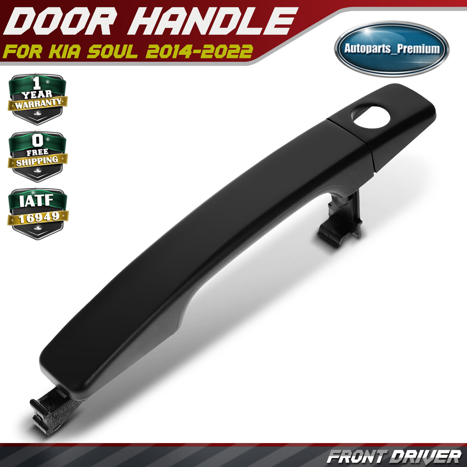 Front Driver Left Side Exterior Door Handle w/ Key Hole for Kia Soul 2014-2022