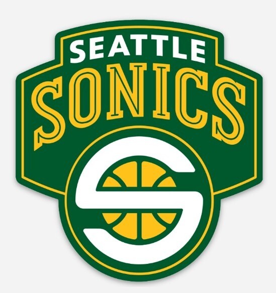 Vintage Seattle Supersonics STICKER - Former NBA Oklahoma City Thunder SONICS