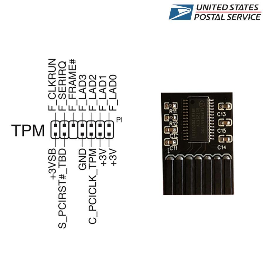 1Pc TPM 2.0 Security Module For ASUS Motherboard 14 Pin LPC Card Windows 11