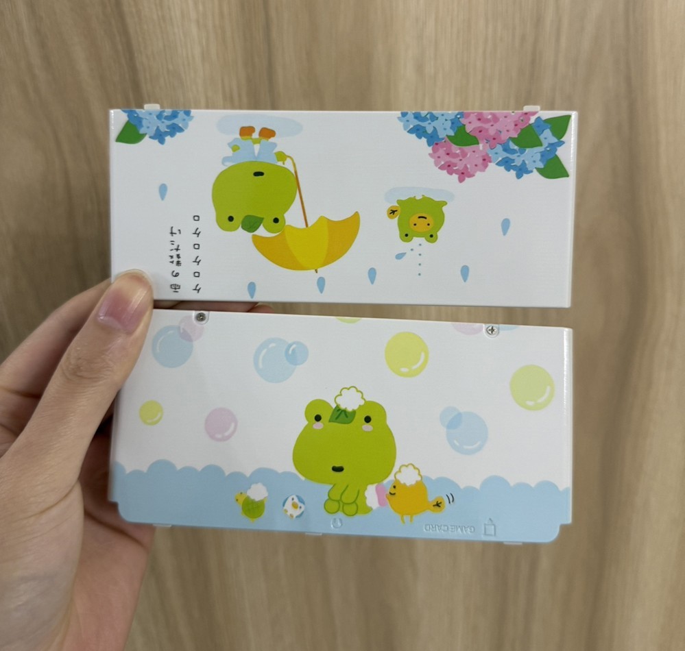 Replacement Housing Shell for Nintendo New 3DS - Cute Frog Rain & Bubble Cover