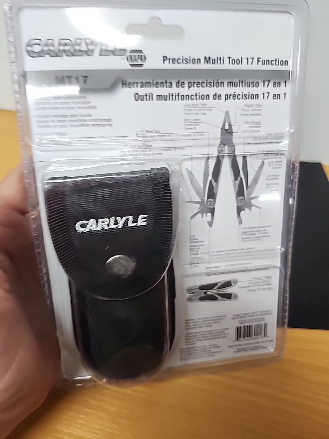 CARLYLE MT17 PRECISION 17 FUNCTION STAINLESS STEEL MULTI TOOL & CASE 9.8oz. 4"