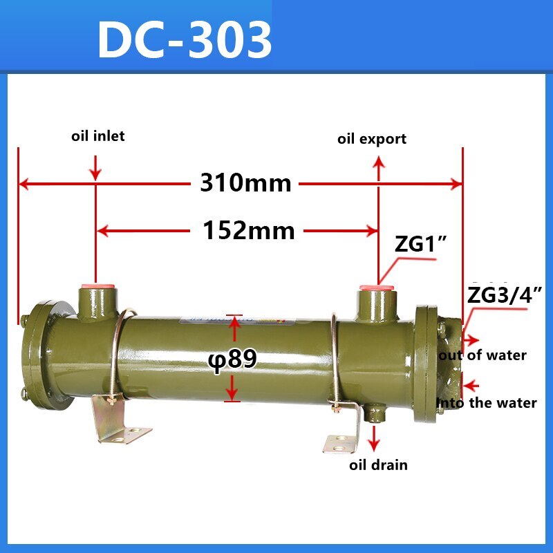 DC-303 Hydraulic Oil Water Cooler Tubular Oil Radiator Injection Molding Machine