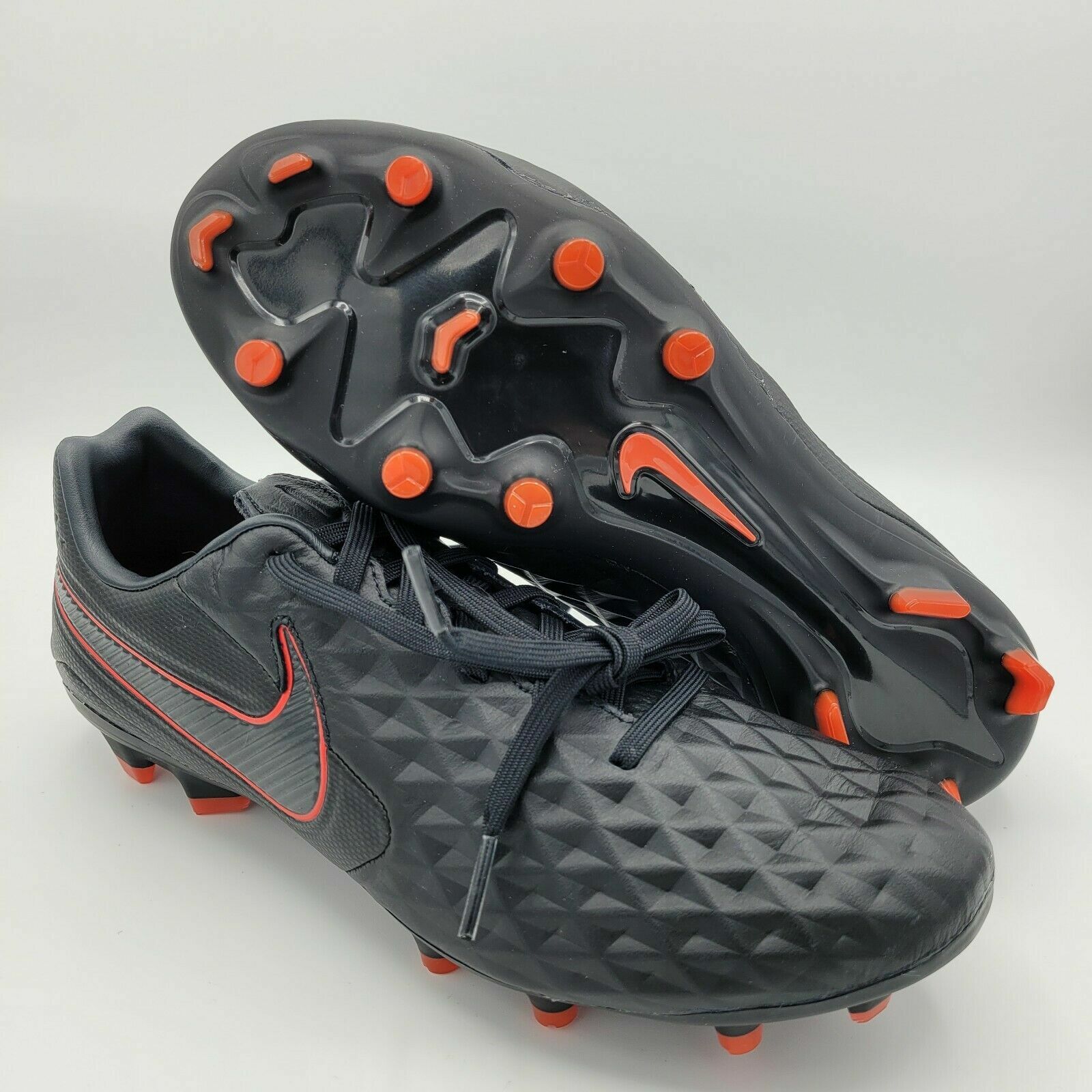 Nike Legend 8 Pro FG Soccer Cleats Men's Black Red (AT6133-060) Size 6.5 US