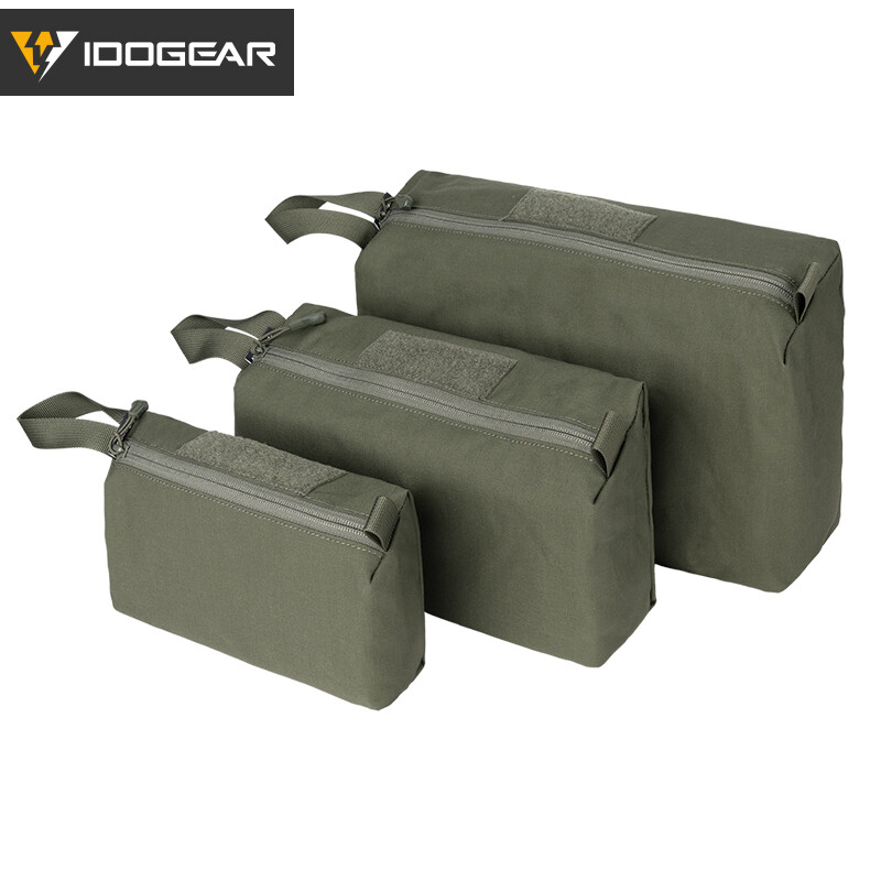 IDOGEAR Tactical Accessory Pouch 3PCS Zipper EDC Pouch Admin Tool Storage Bag RG