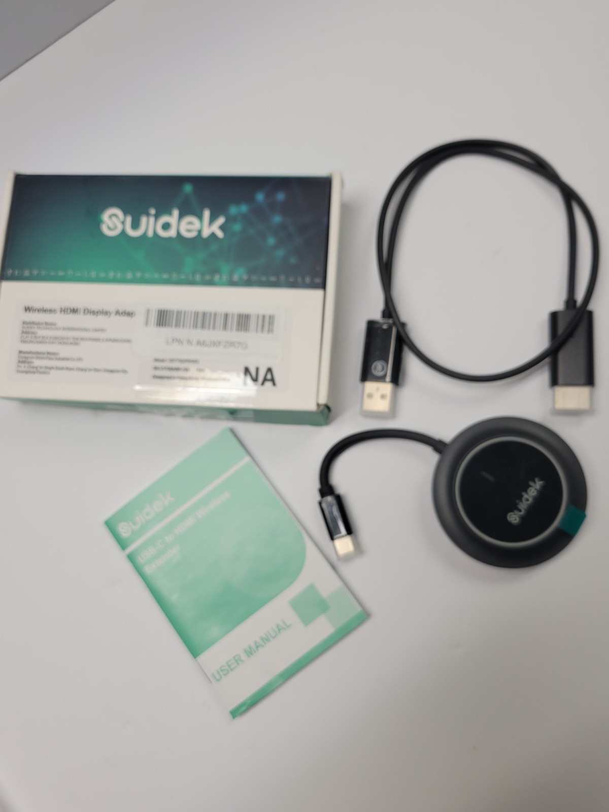 SUIDEK Wireless HDMI Display Dongle Adapter with PD3.0 100W, 4K