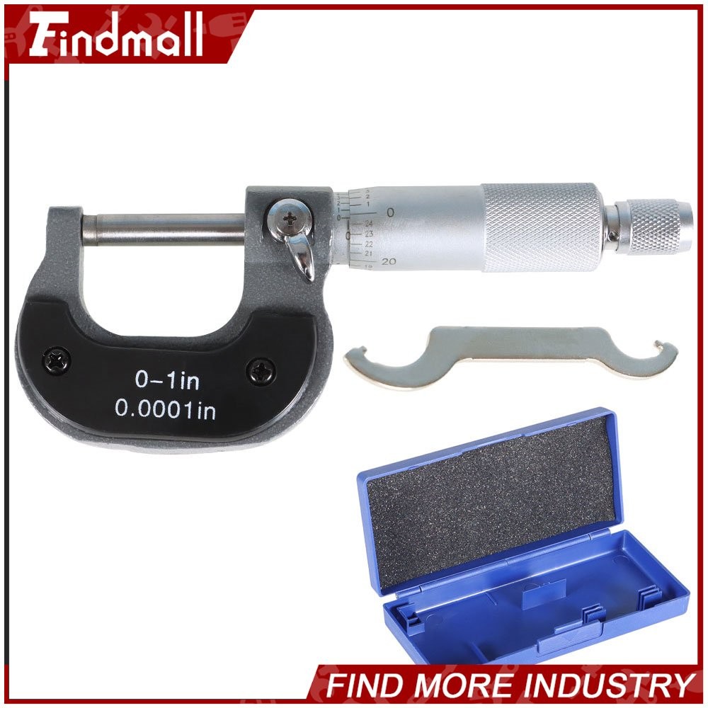 Findmall 0-1 Inch/0.0001 Inch Outside Micrometer Carbide Tips Machinist Tool New