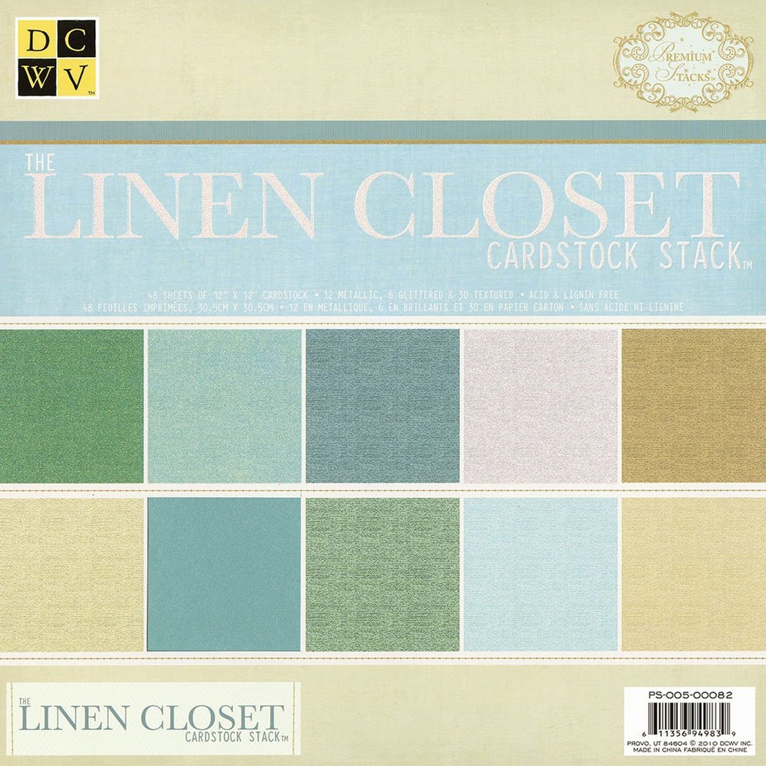 DCWV PS-005-00082 12 by 12 Linen Solid Stack