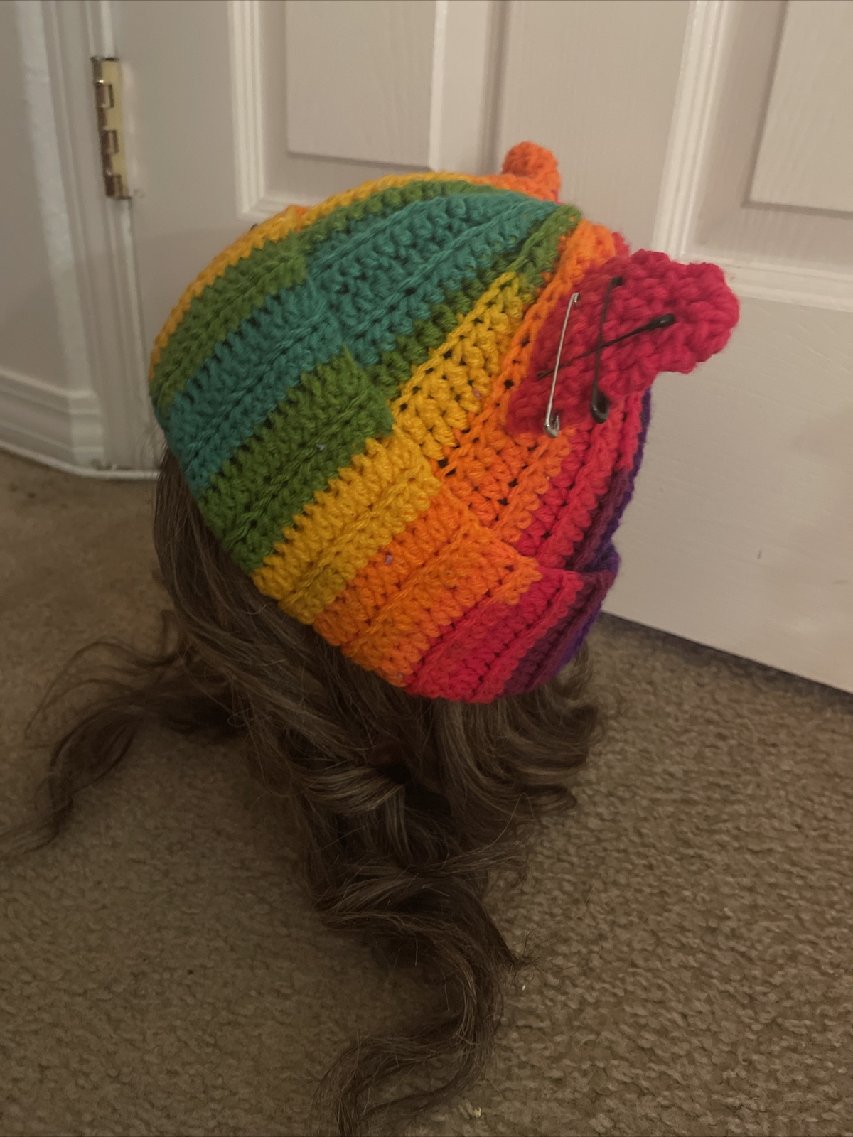 Kitty hat beanie handmade crochet adult size