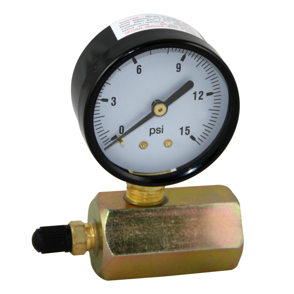 15 PSI Gas / Air Test Gauge Pressure 3/4" FPT Body