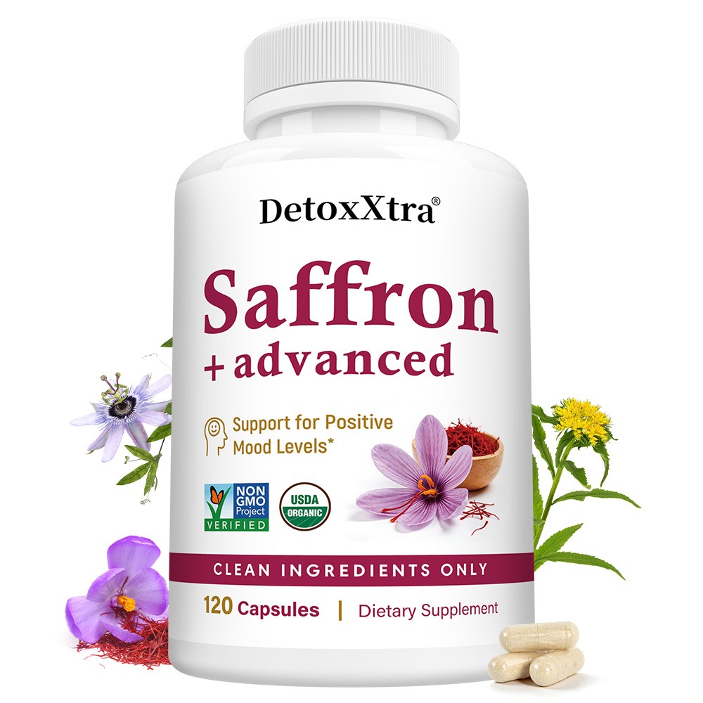 Advanced Saffron Mood Support Supplement 88.5mg Saffron with Magnesium 30~120Cap