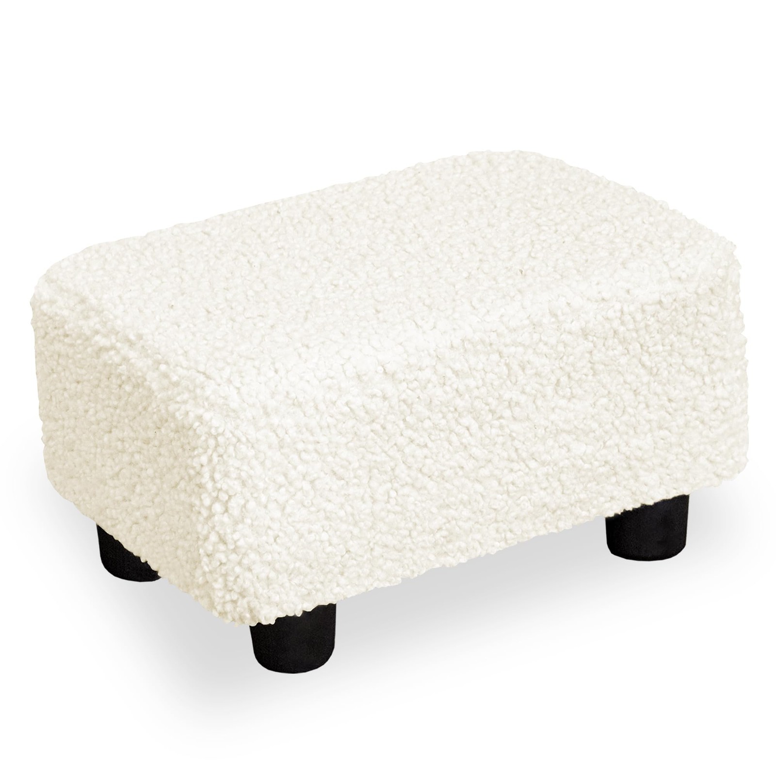 Small Foot Stool Ottoman 15.4" Footstool with Legs Under Desk Footrest for Li